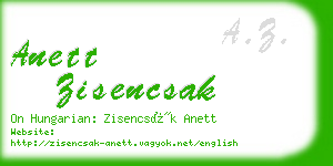 anett zisencsak business card